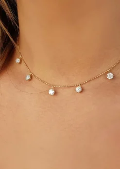 Graziela Gems18K Large Floating Diamond Necklace