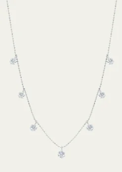 Graziela Gems18K White Gold Medium Floating Diamond Necklace