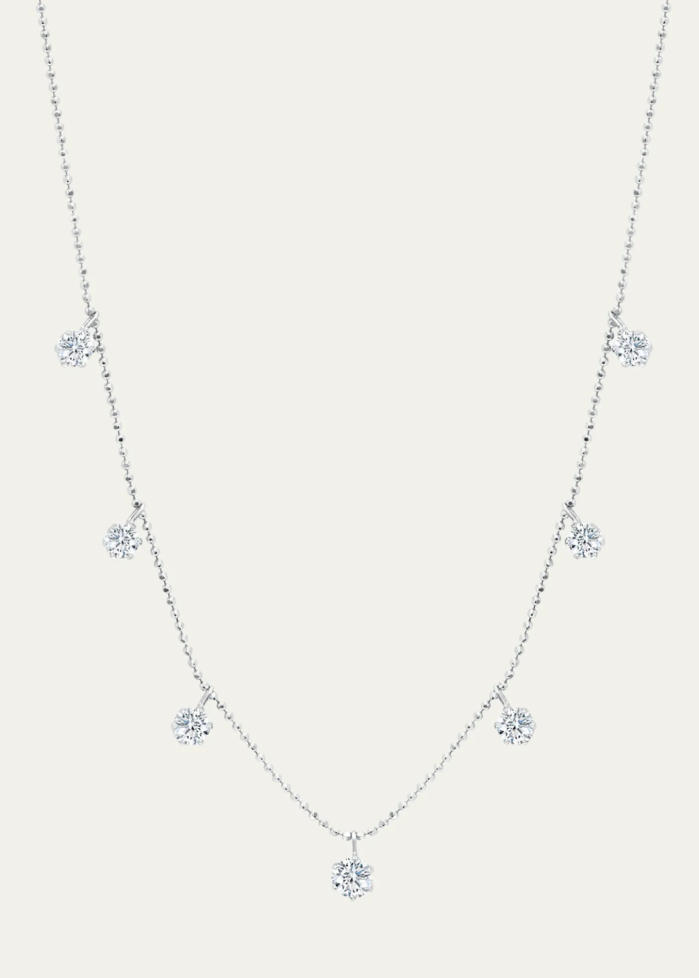 Graziela Gems18K White Gold Medium Floating Diamond Necklace
