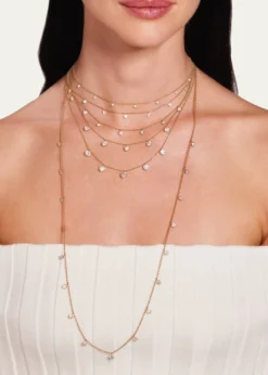 Graziela Gems18K Yellow Gold Small Floating Diamond Necklace