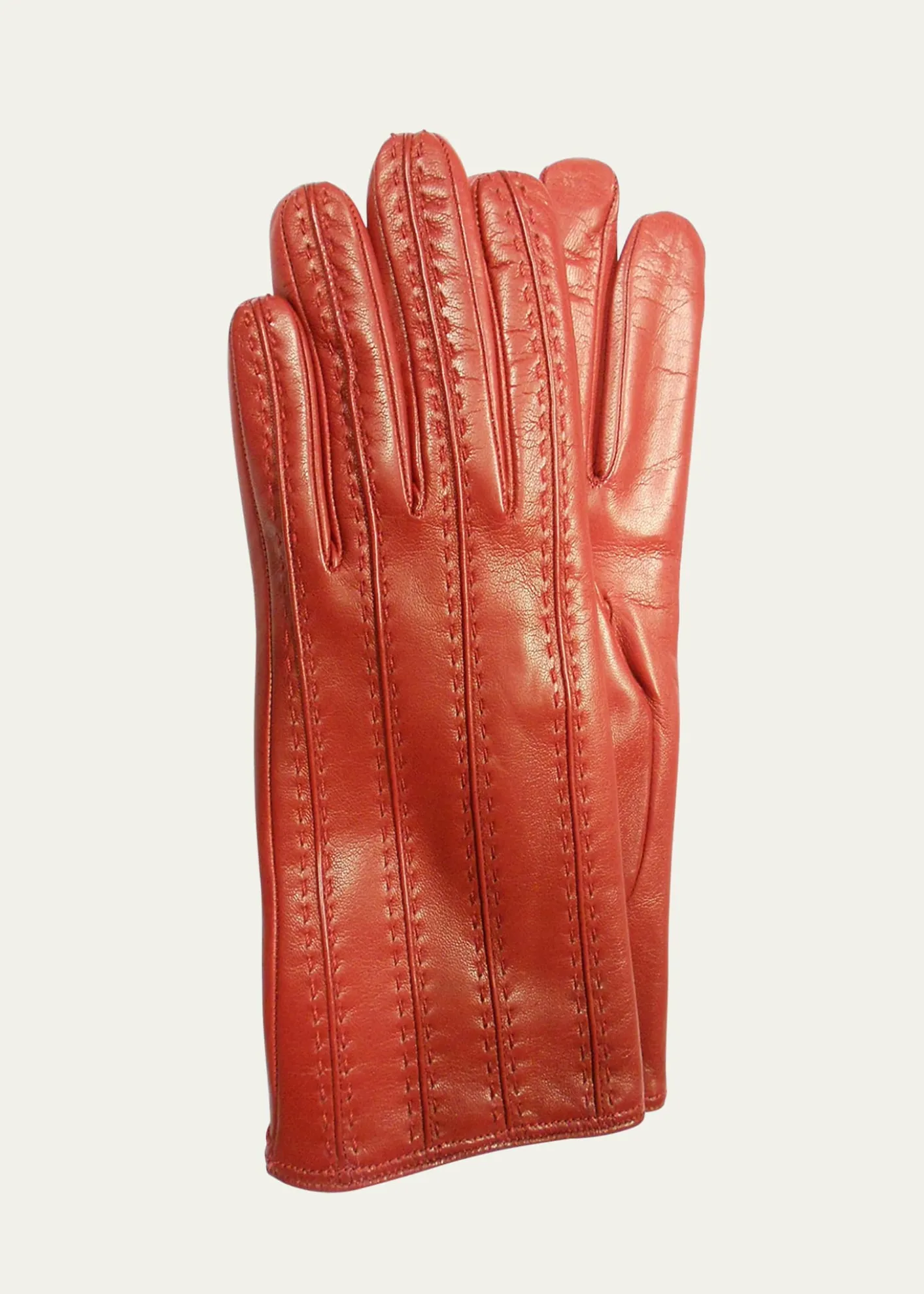 Guanti Giglio FiorentinoLeather & Cashmere Whipstitch Gloves