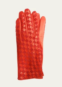 Guanti Giglio FiorentinoWoven Cashmere-Leather Gloves