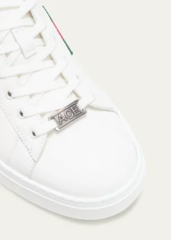 GucciAce Leather Web Low-Top Sneakers