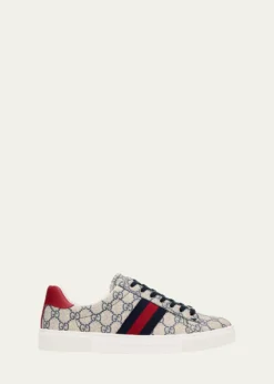 GucciAce Monogram Canvas Low-Top Sneakers