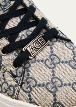 GucciAce Monogram Canvas Low-Top Sneakers