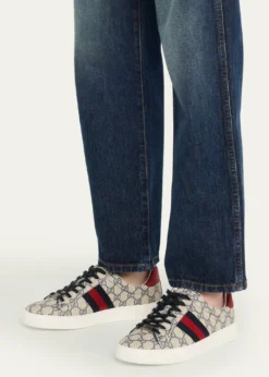 GucciAce Monogram Canvas Low-Top Sneakers
