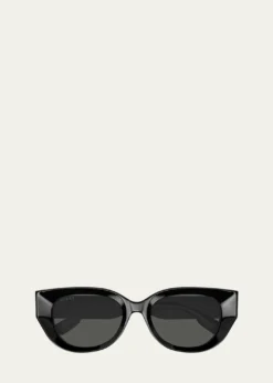 GucciBeveled Recycled Acetate Cat-Eye Sunglasses