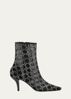 GucciDemi Crystal Mesh Ankle Booties