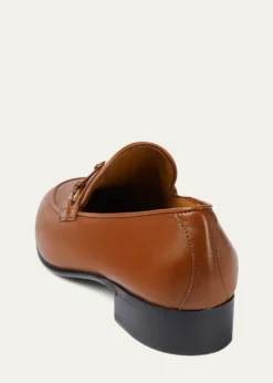 GucciEd Leather Medallion Strap Loafers