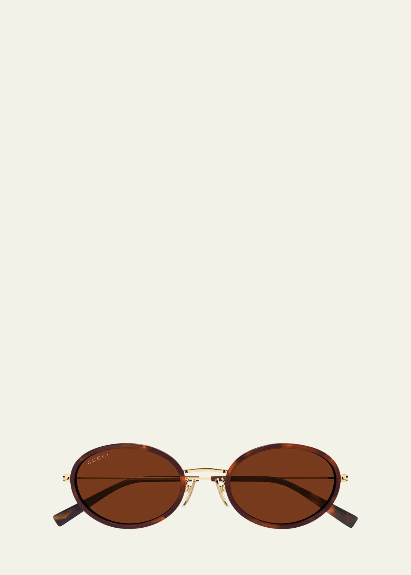 GucciEmblem 52mm Acetate & Metal Oval Sunglasses