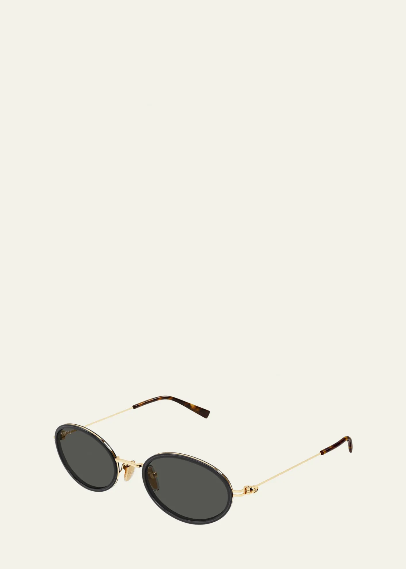 GucciEmblem 52mm Acetate & Metal Oval Sunglasses