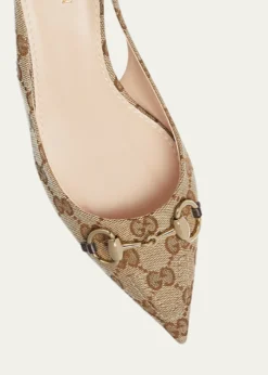 GucciErin GG Canvas Bit Slingback Pumps