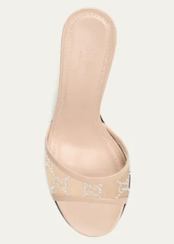 GucciErin Jeweled Leather Stiletto Sandals