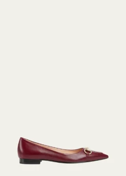 GucciErin Leather Horsebit Ballerina Flats