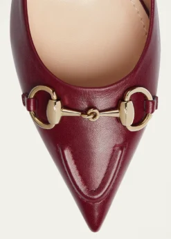 GucciErin Leather Horsebit Ballerina Flats