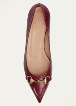 GucciErin Leather Horsebit Ballerina Flats