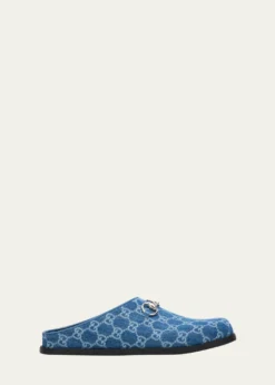 GucciGG Denim Mules with Horsebit