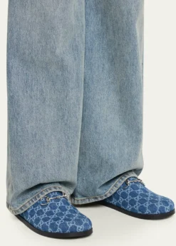 GucciGG Denim Mules with Horsebit