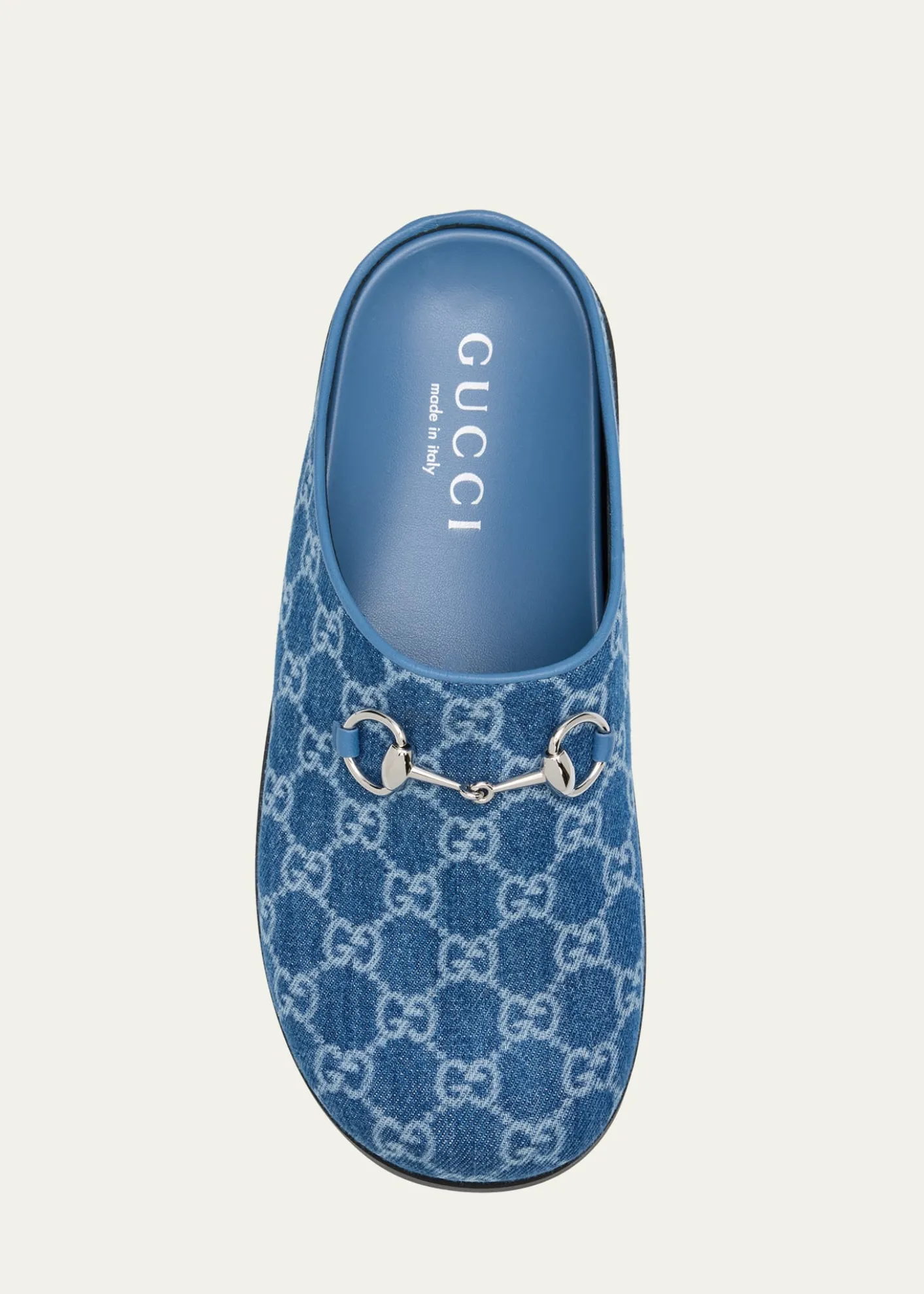 GucciGG Denim Mules with Horsebit