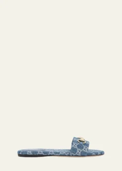 GucciGG Denim Slide Sandals