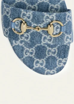 GucciGG Denim Slide Sandals