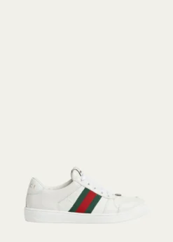 GucciGG Embossed Leather Low-Top Sneakers