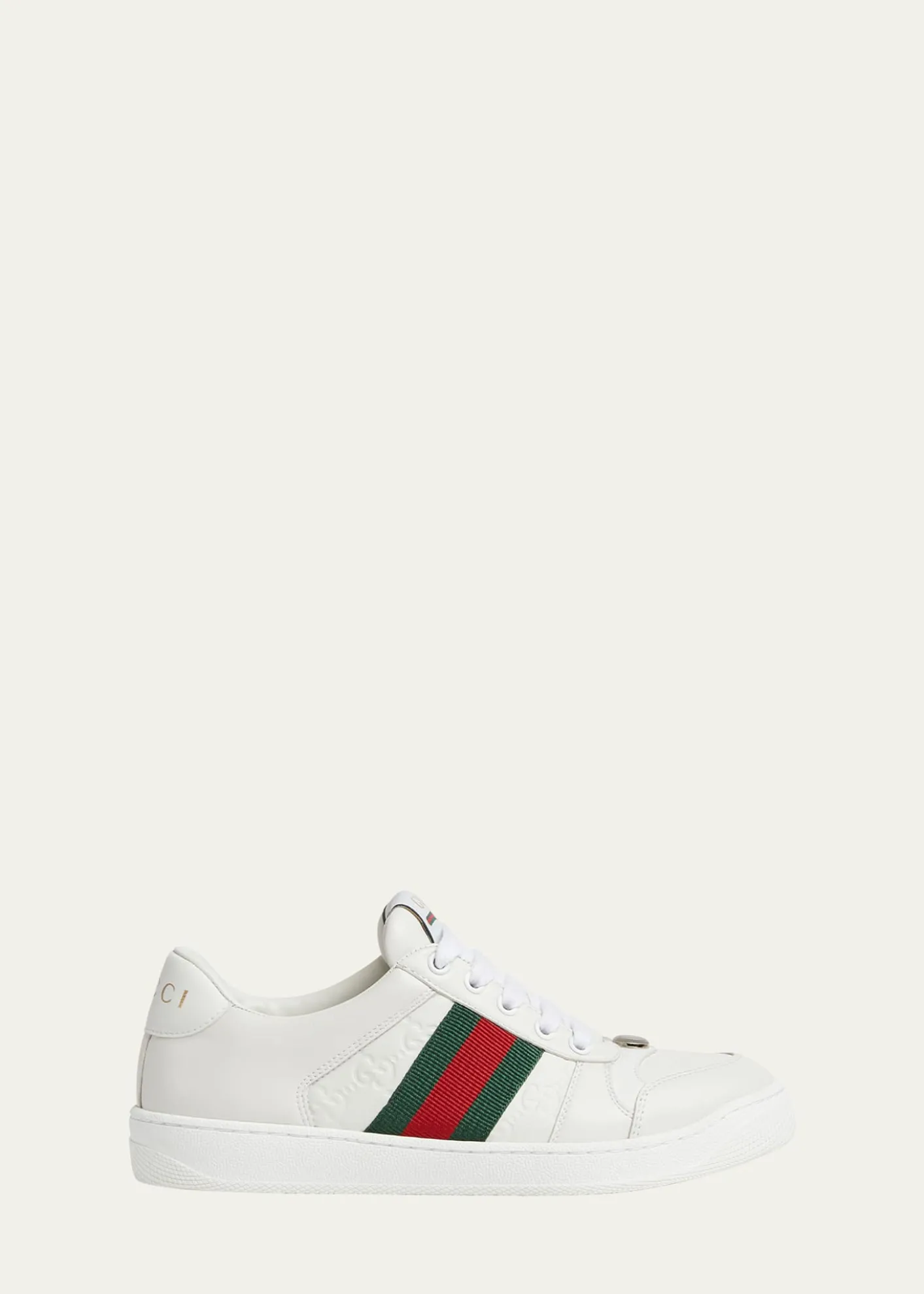 GucciGG Embossed Leather Low-Top Sneakers