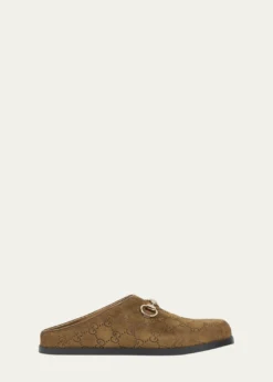 GucciGG Luxury Suede Mules with Horsebit