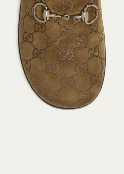GucciGG Luxury Suede Mules with Horsebit