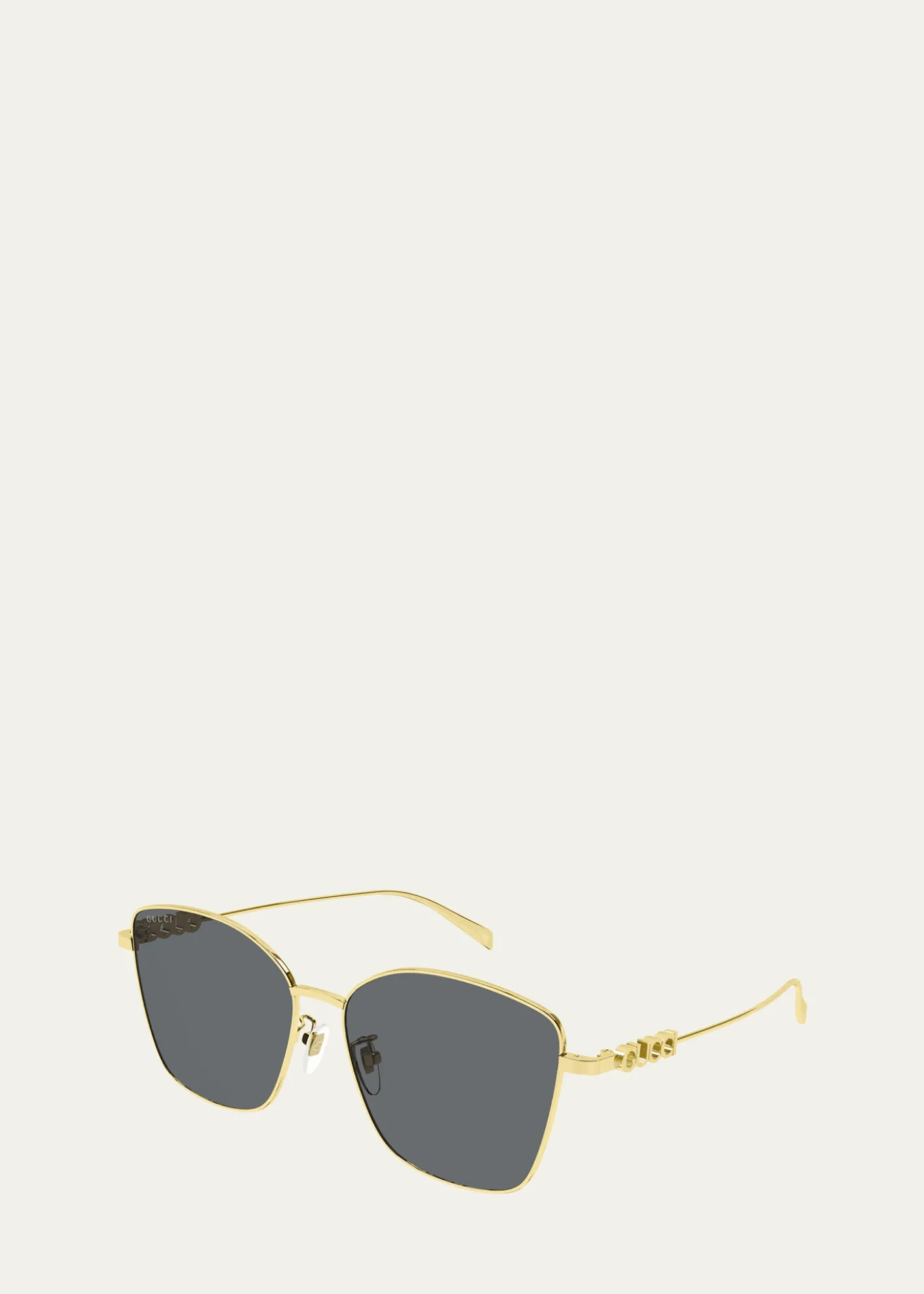 GucciGG1805SA Logo-Print Metal Sunglasses