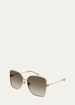 GucciGradient GG Metal & Acetate Butterfly Sunglasses