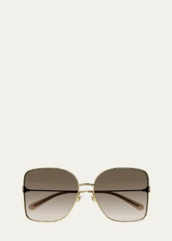 GucciGradient GG Metal & Acetate Butterfly Sunglasses