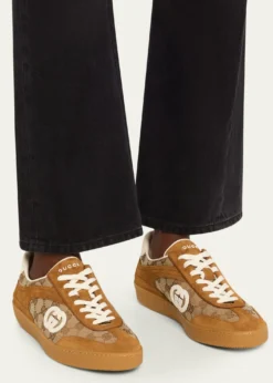 GucciG75 Suede and Leather GG Sneakers