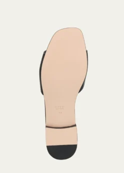 GucciLeather Logo Cutout Flat Sandals