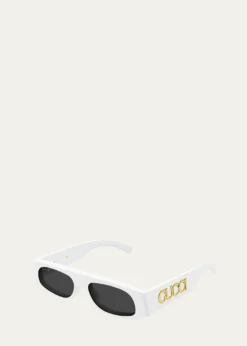 GucciLogo Acetate Rectangle Sunglasses