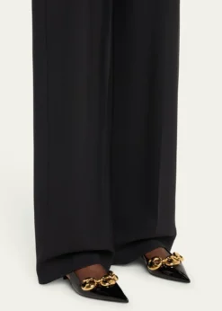 GucciMarina Patent Chain Slingback Pumps