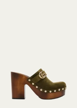 GucciMarmont GG Suede Platform Clogs