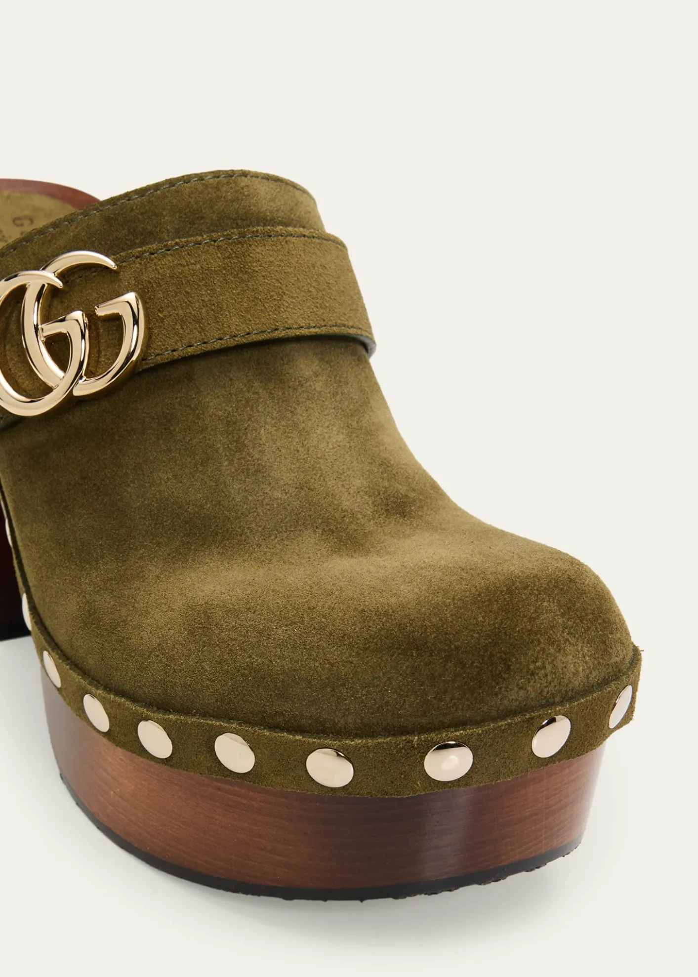 GucciMarmont GG Suede Platform Clogs