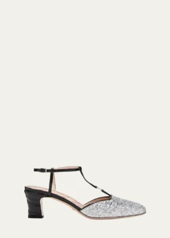 GucciMarmont Glitter T-Strap Pumps