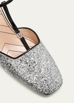GucciMarmont Glitter T-Strap Pumps