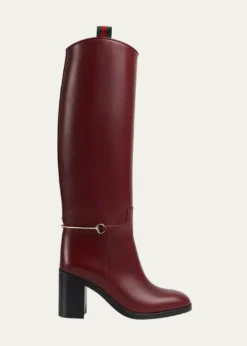 GucciMarot Leather Charlotte Knee-High Boots