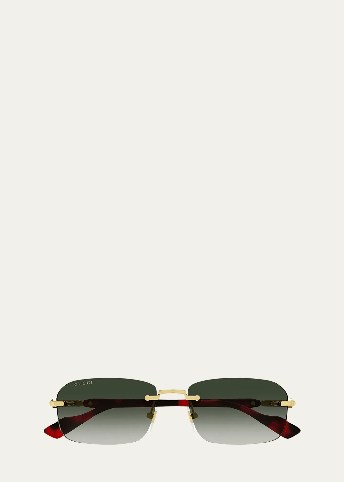 GucciMen's GG1221SM Rimless Metal Rectangle Sunglasses