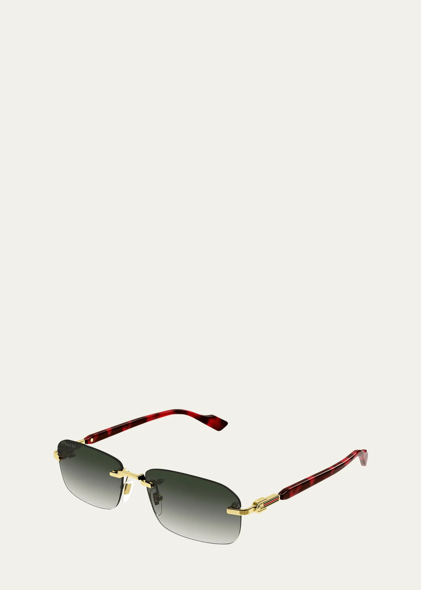 GucciMen's GG1221SM Rimless Metal Rectangle Sunglasses