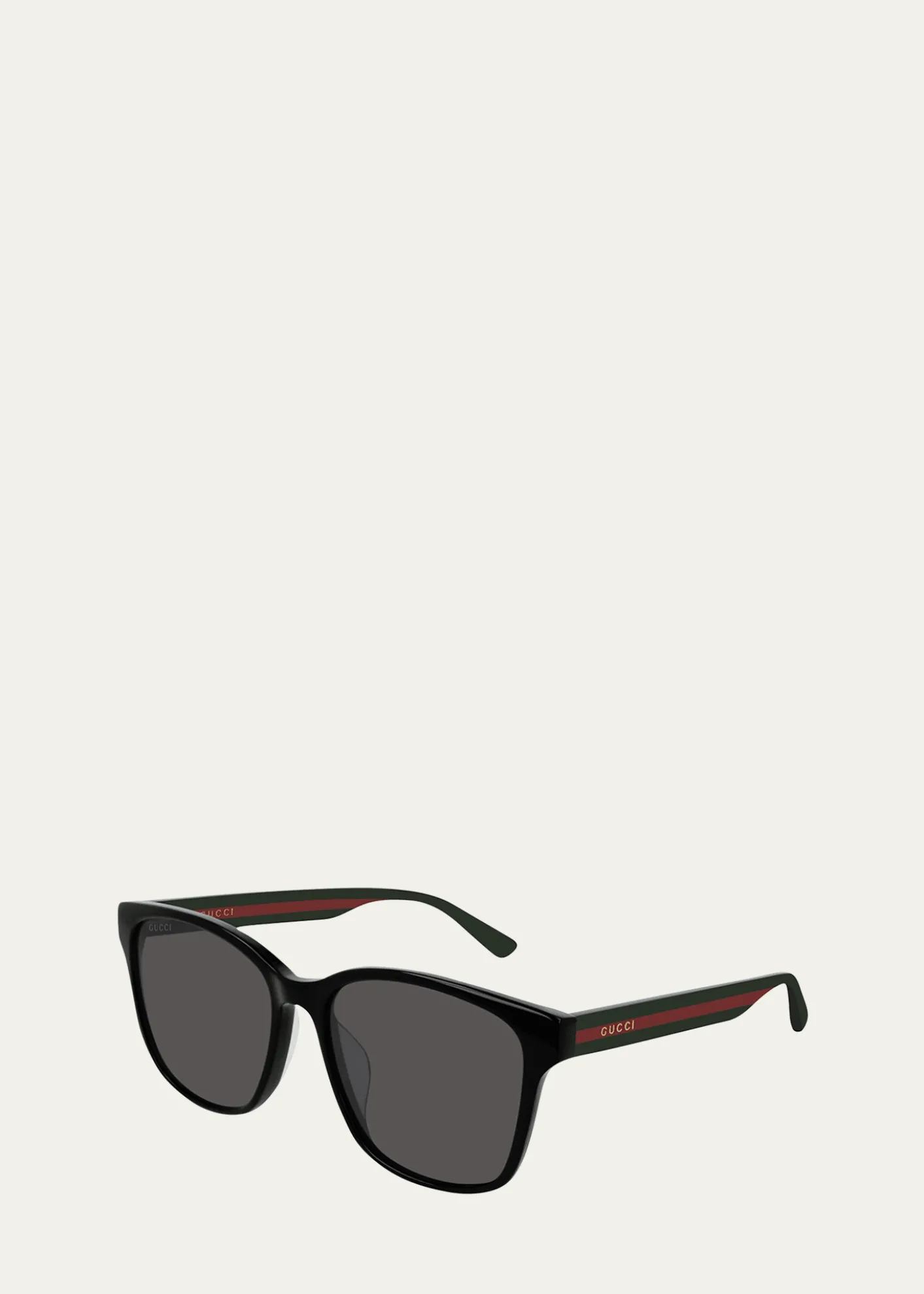 GucciMen's Square Acetate Sunglasses with Signature Web