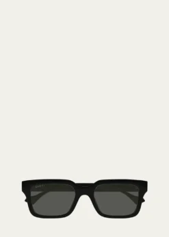 GucciMen's Transparent Rectangle Sunglasses