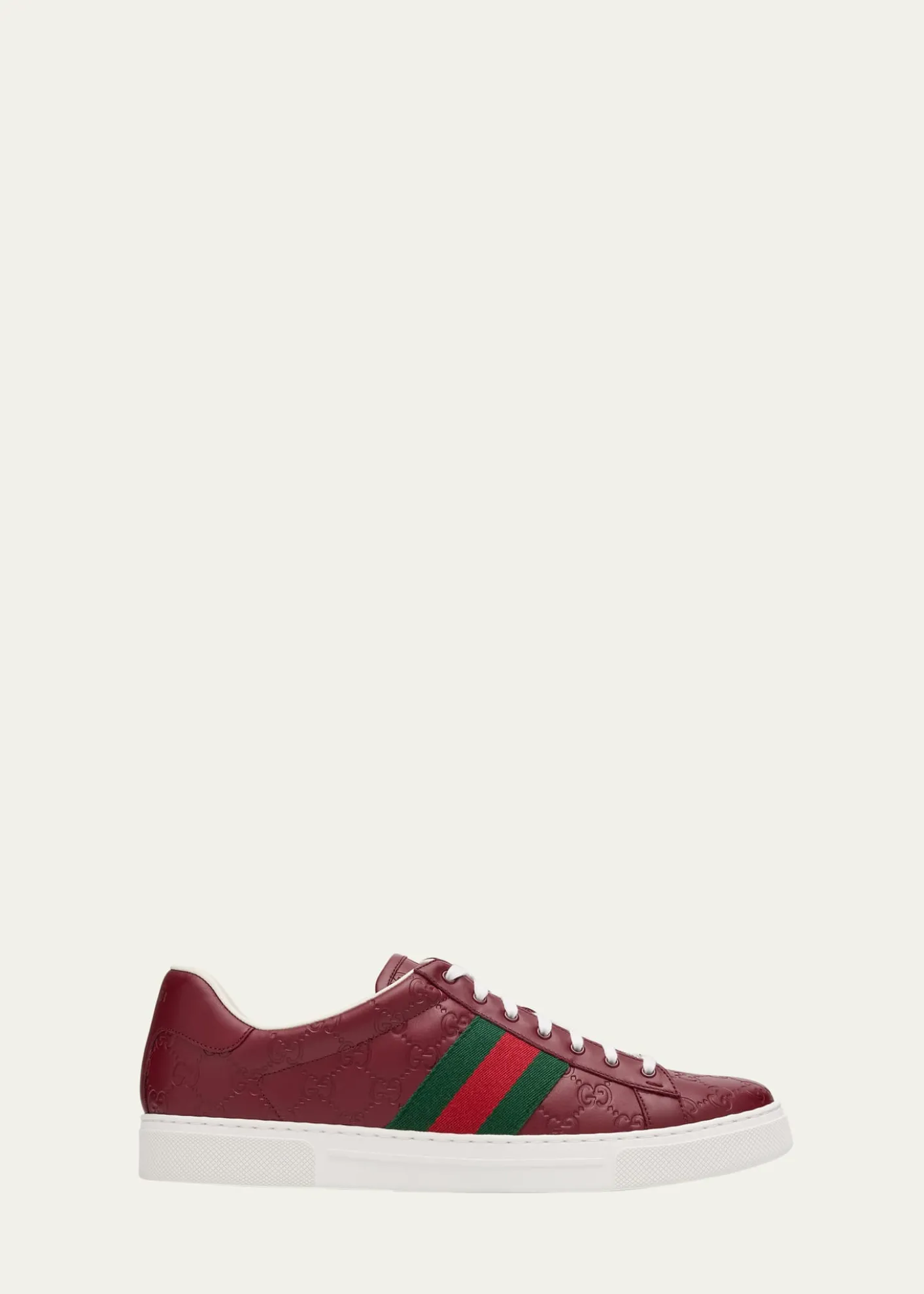 GucciMen's Ace GG Embossed Leather Low-Top Sneakers
