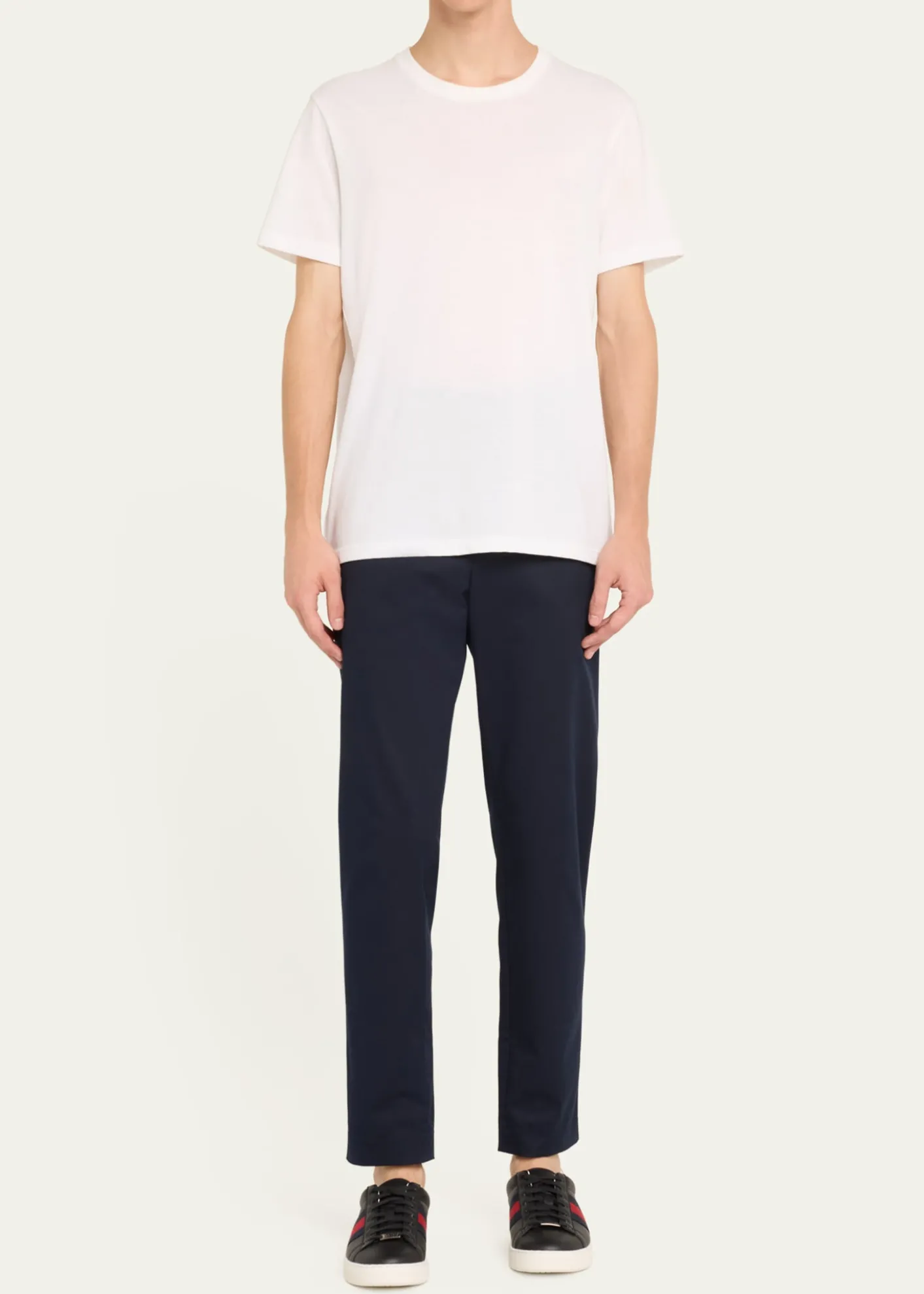 GucciMen's Ace Leather Web Low-Top Sneakers