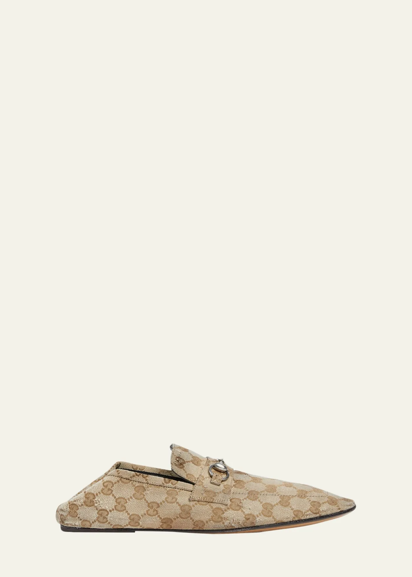 GucciMen's Aged-Effect Canvas Bit Loafers with Foldable Heel