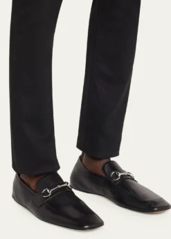 GucciMen's Edgar Leather Bit Loafers with Foldable Heel
