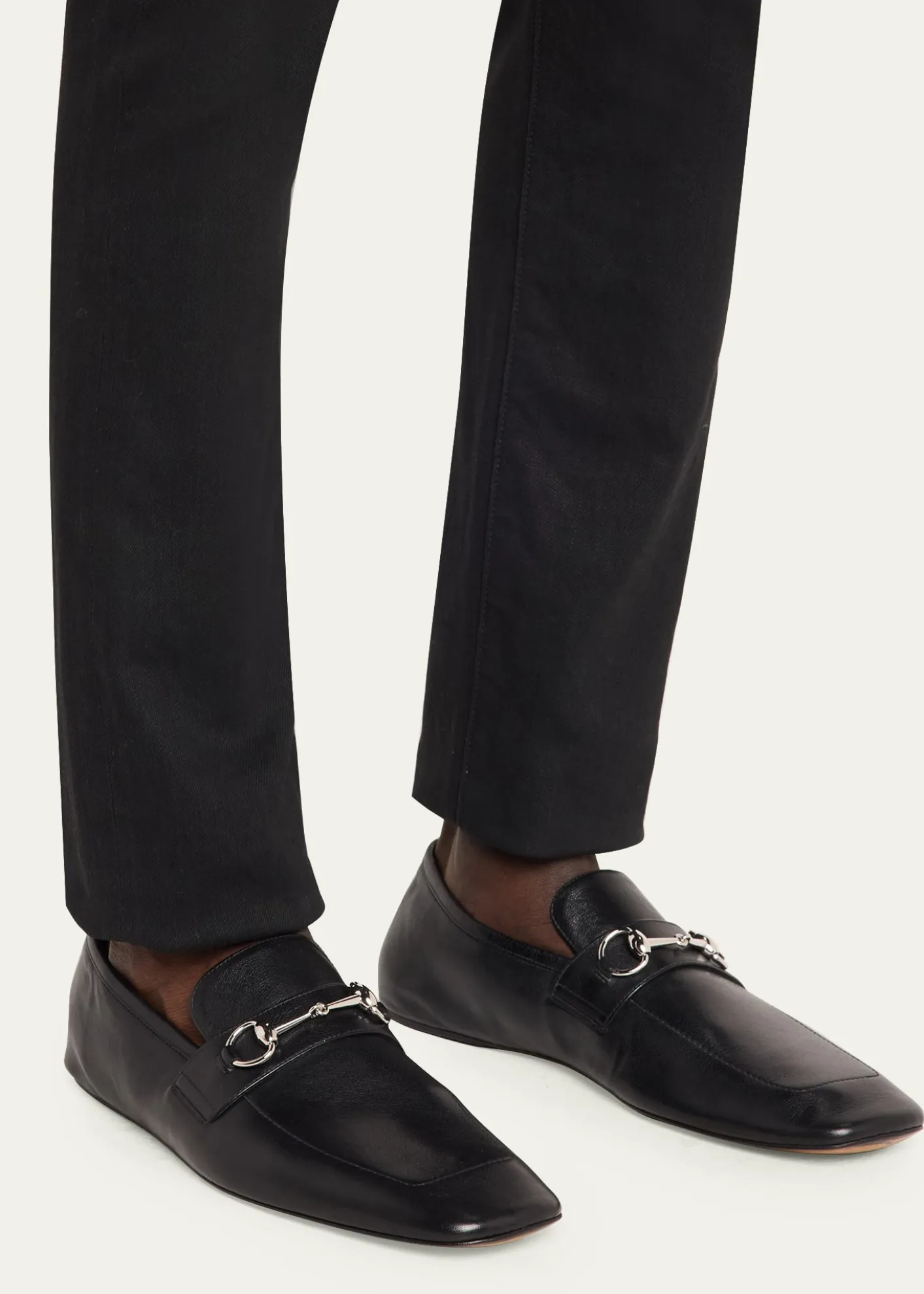 GucciMen's Edgar Leather Bit Loafers with Foldable Heel